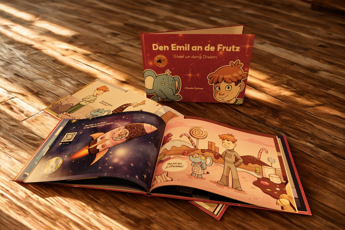 Buch/Héierspill/Porte-clé